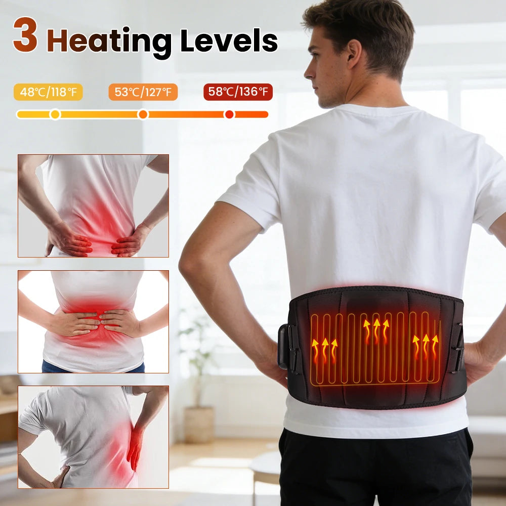 New Heating Waist Massager Belts Vibration Hot Compress Brace Belt Back Lumbar Fatigue Relax Massage Machine Heated Pad Electric