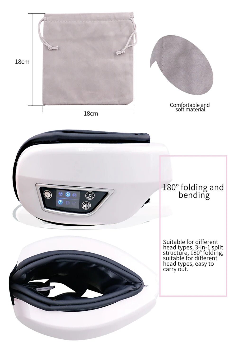 Smart Portable Vibration Eye Massager Airbag Compress Eye Care Tool Bluetooth Music Eye Massage Eye Relax Fatigue Sleepping Mask
