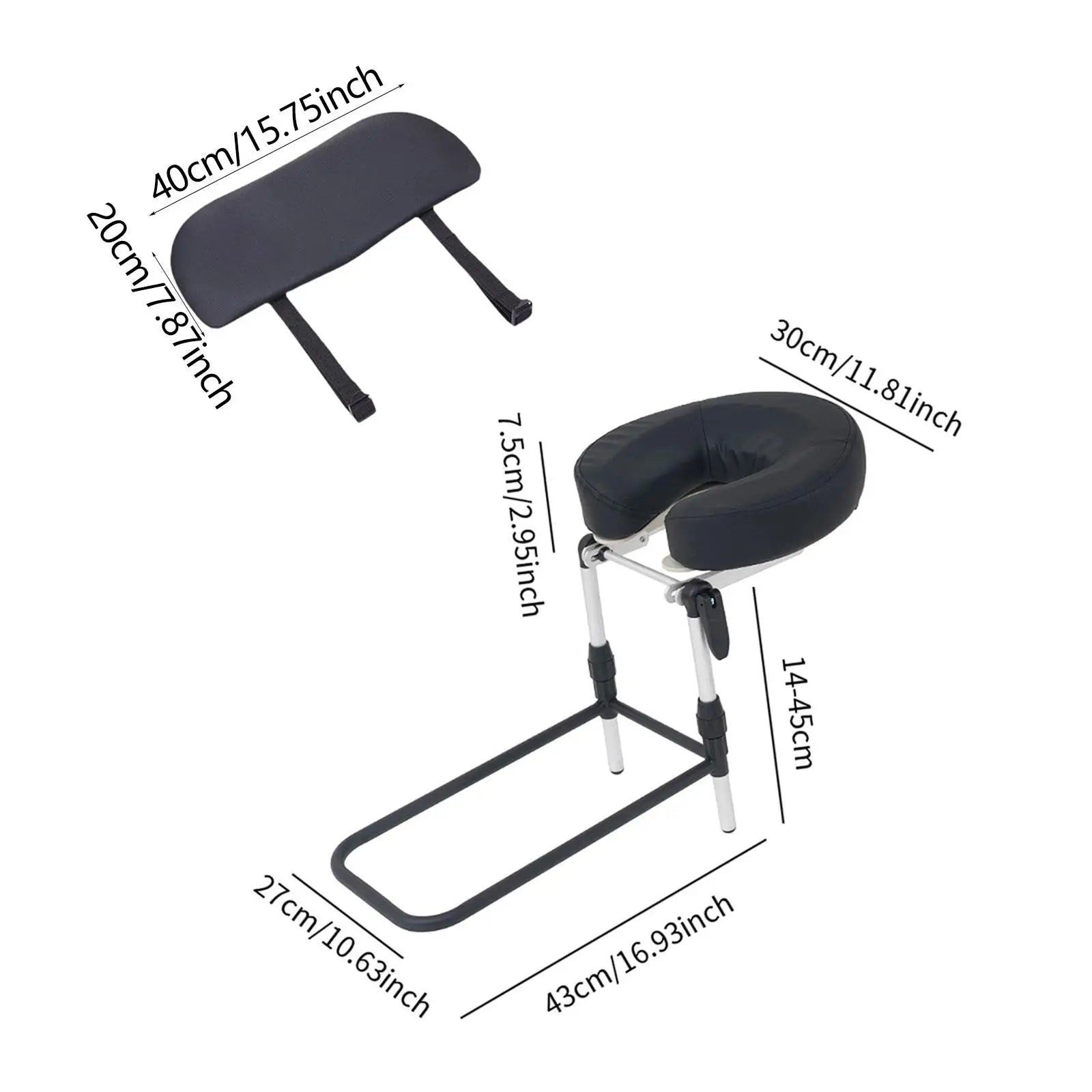 Massage Headrest for Bed, Adjustable Massage Face Cradle at Home, Portable Massage Table Kit for Sleeping Mattress, Face Down Pillow After Eye Surgery (with Armrest Shelf & Breast Pillow)