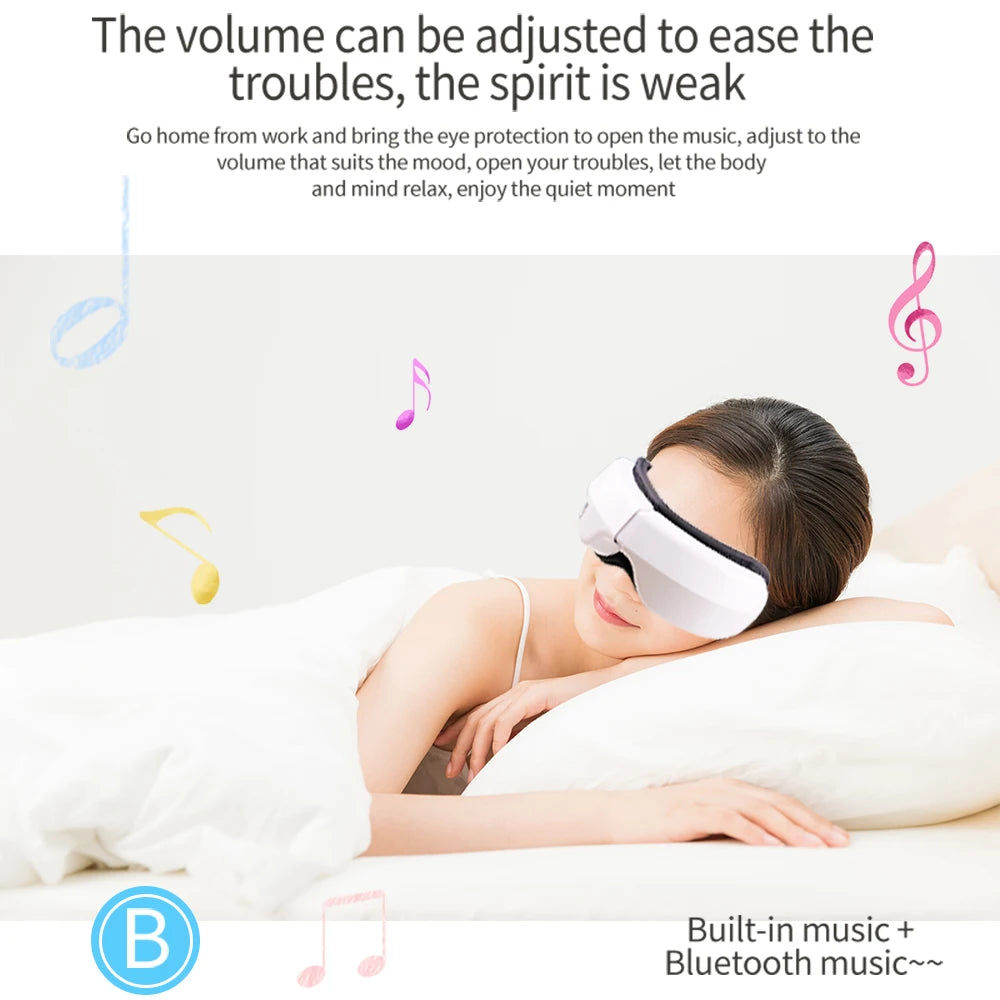 Smart Portable Vibration Eye Massager Airbag Compress Eye Care Tool Bluetooth Music Eye Massage Eye Relax Fatigue Sleepping Mask