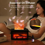 Air Aroma Humidifier Essential Oil Diffuser Mini Fireplace Flame Humidifier Home Aromatherapy Fragrance Diffuser with LED Night