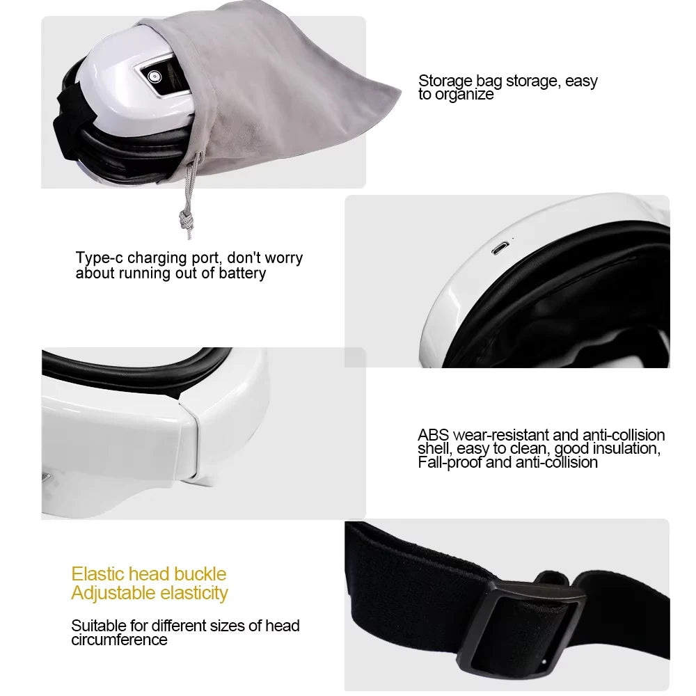Smart Portable Vibration Eye Massager Airbag Compress Eye Care Tool Bluetooth Music Eye Massage Eye Relax Fatigue Sleepping Mask