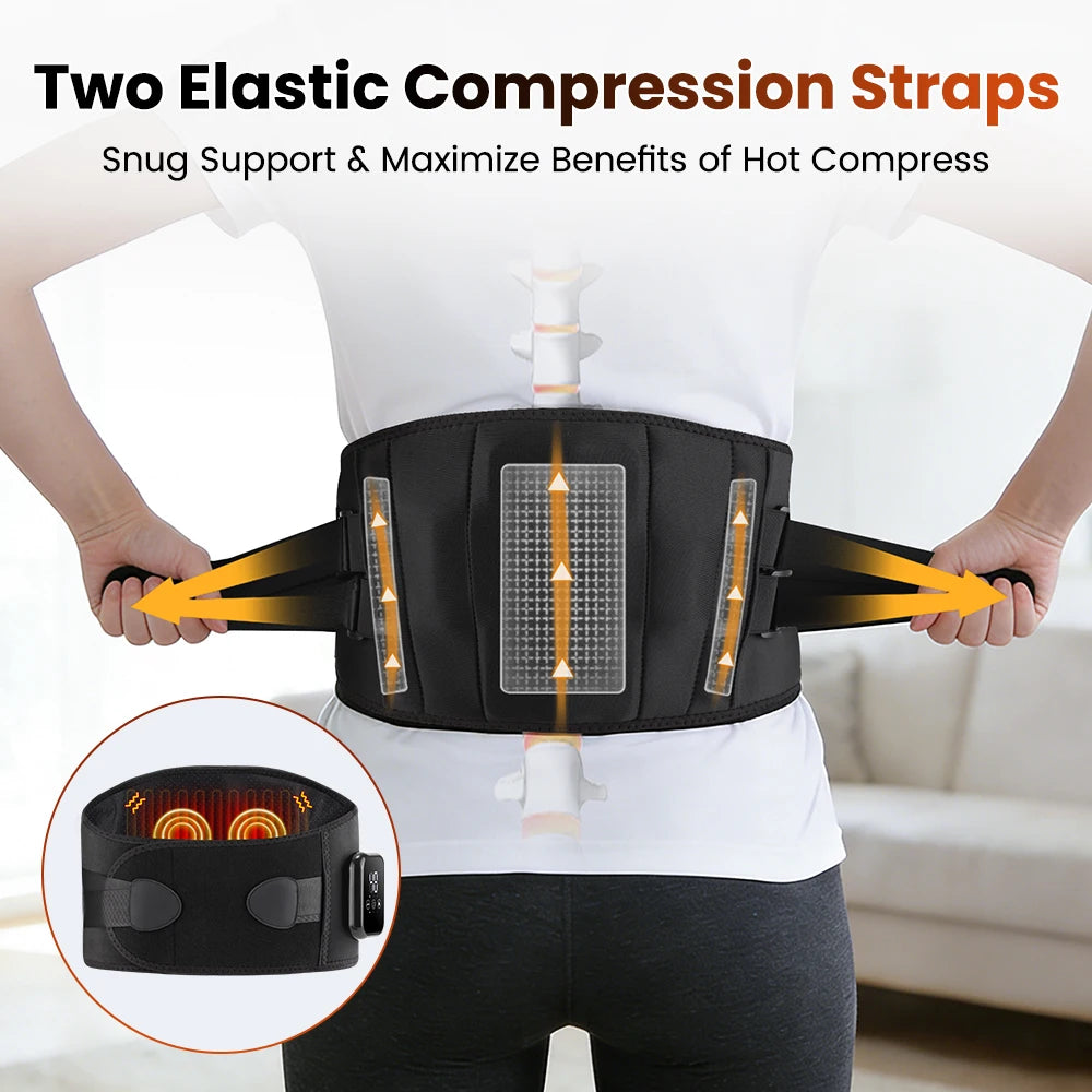 New Heating Waist Massager Belts Vibration Hot Compress Brace Belt Back Lumbar Fatigue Relax Massage Machine Heated Pad Electric