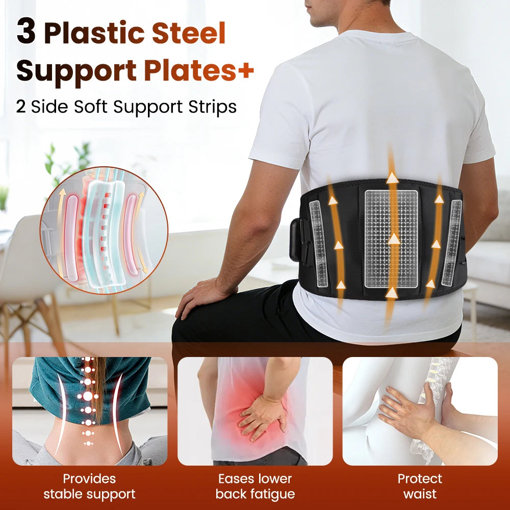New Heating Waist Massager Belts Vibration Hot Compress Brace Belt Back Lumbar Fatigue Relax Massage Machine Heated Pad Electric