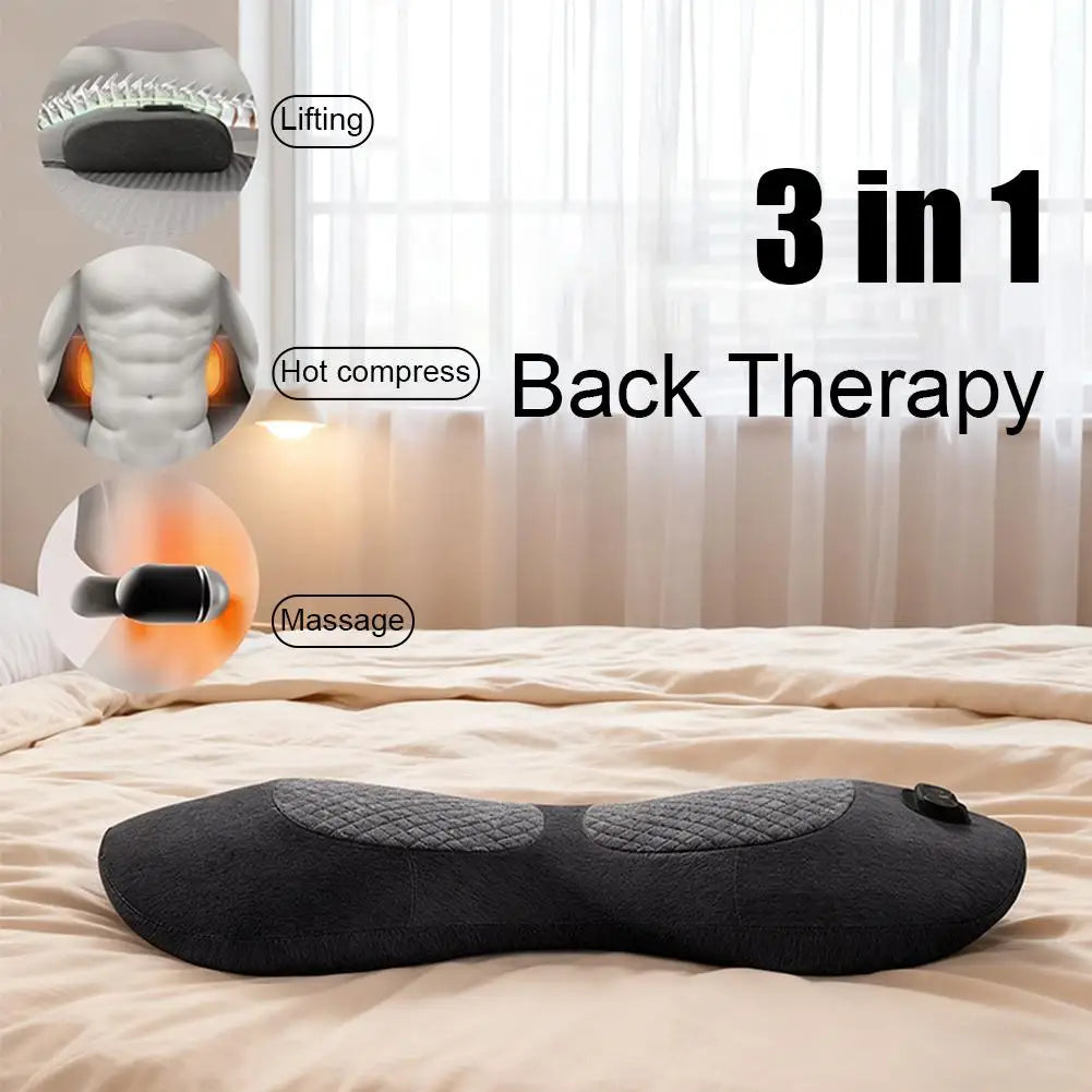 3-in-1 Back Massager Pillow Spinal Traction, Heat Therapy, Vibration Massage Relieve Soreness, Fatigue Neck Waist Support Pillow