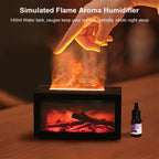 Air Aroma Humidifier Essential Oil Diffuser Mini Fireplace Flame Humidifier Home Aromatherapy Fragrance Diffuser with LED Night
