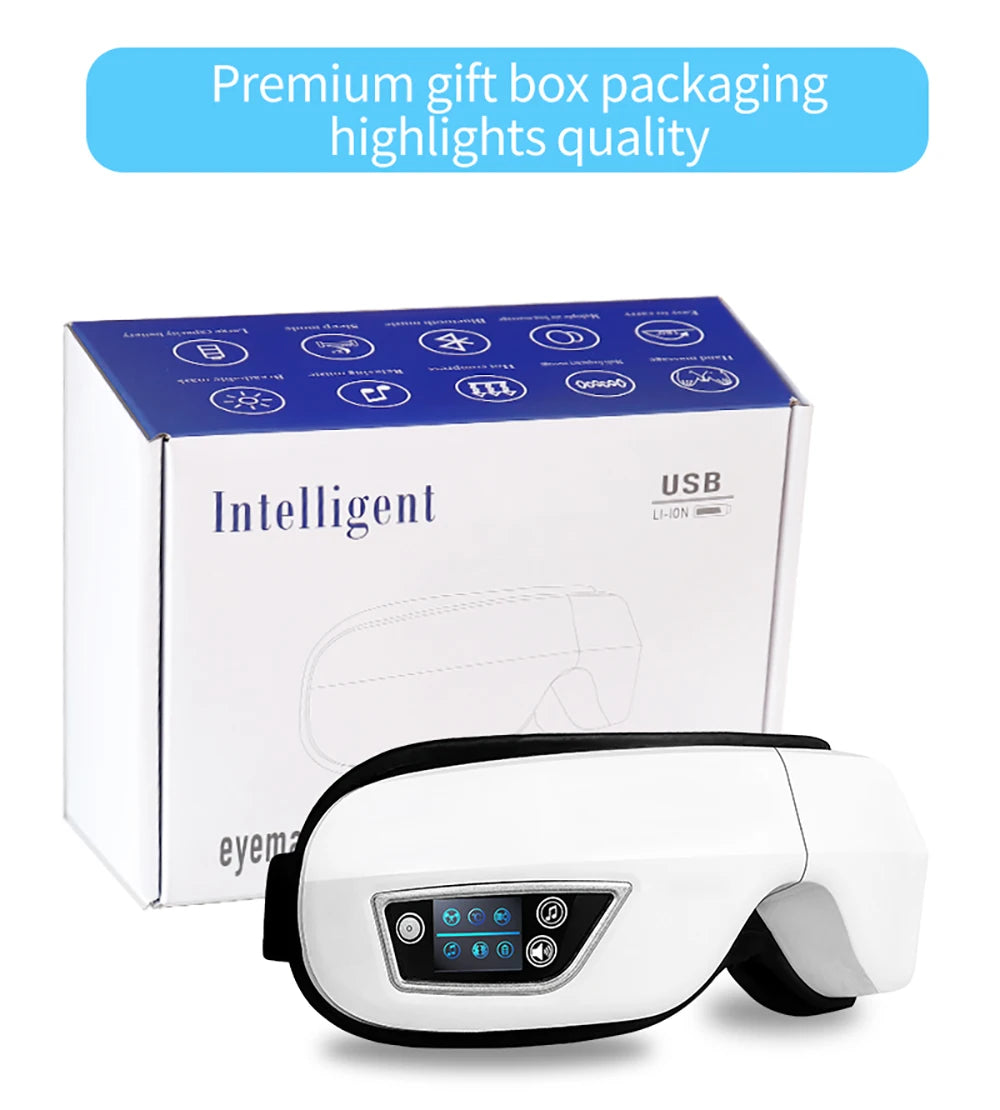 Smart Portable Vibration Eye Massager Airbag Compress Eye Care Tool Bluetooth Music Eye Massage Eye Relax Fatigue Sleepping Mask