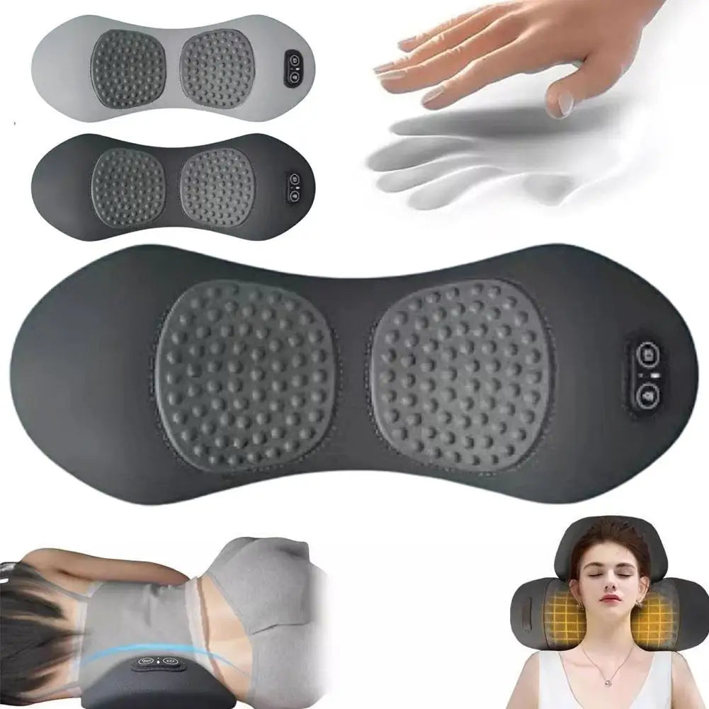 3-in-1 Back Massager Pillow Spinal Traction, Heat Therapy, Vibration Massage Relieve Soreness, Fatigue Neck Waist Support Pillow