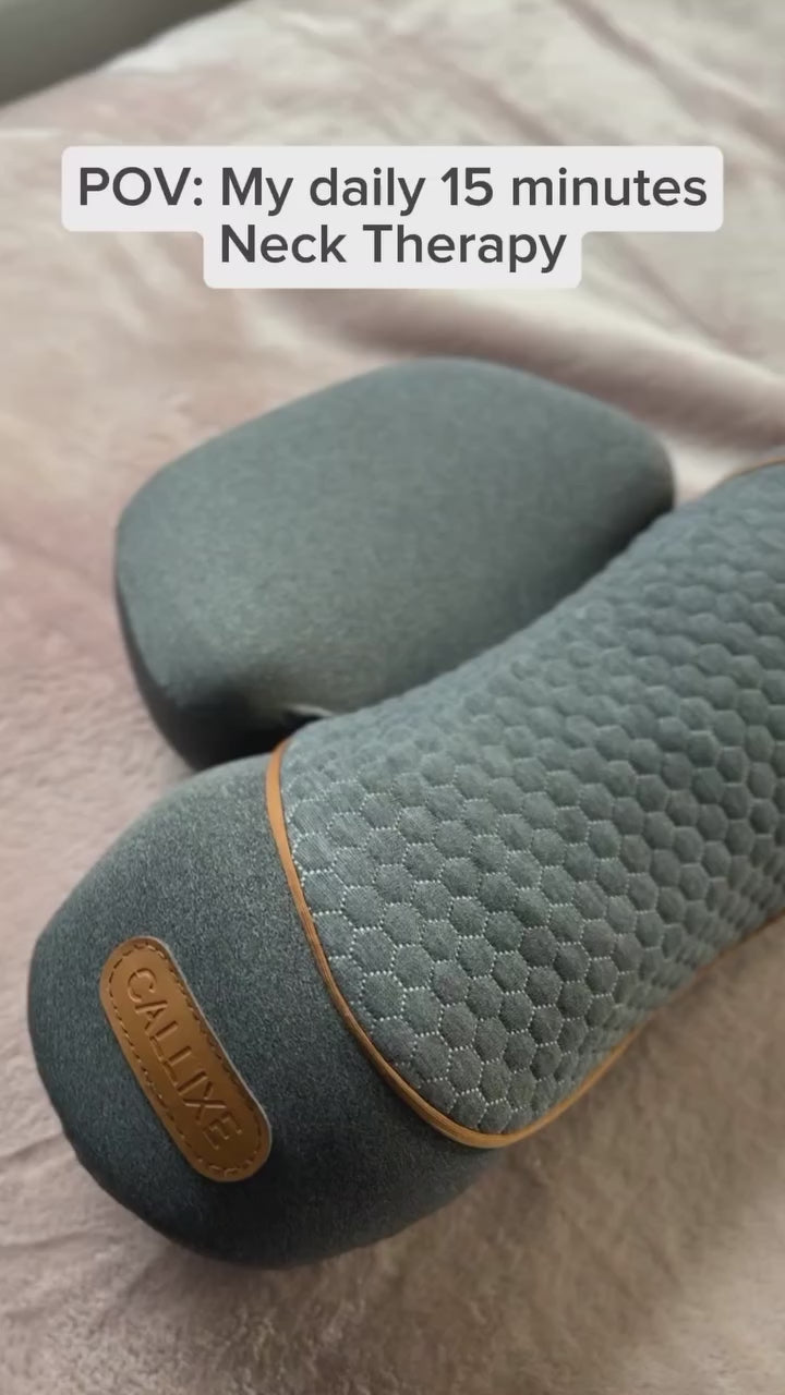 3-in-1 Neck Massager Pillow with Heat, Deep Tissue Relief & Neck Traction, Cervical Support & Hump Corrector for Women and Men, Memory Foam Support for Pain Relief Deep Tissue