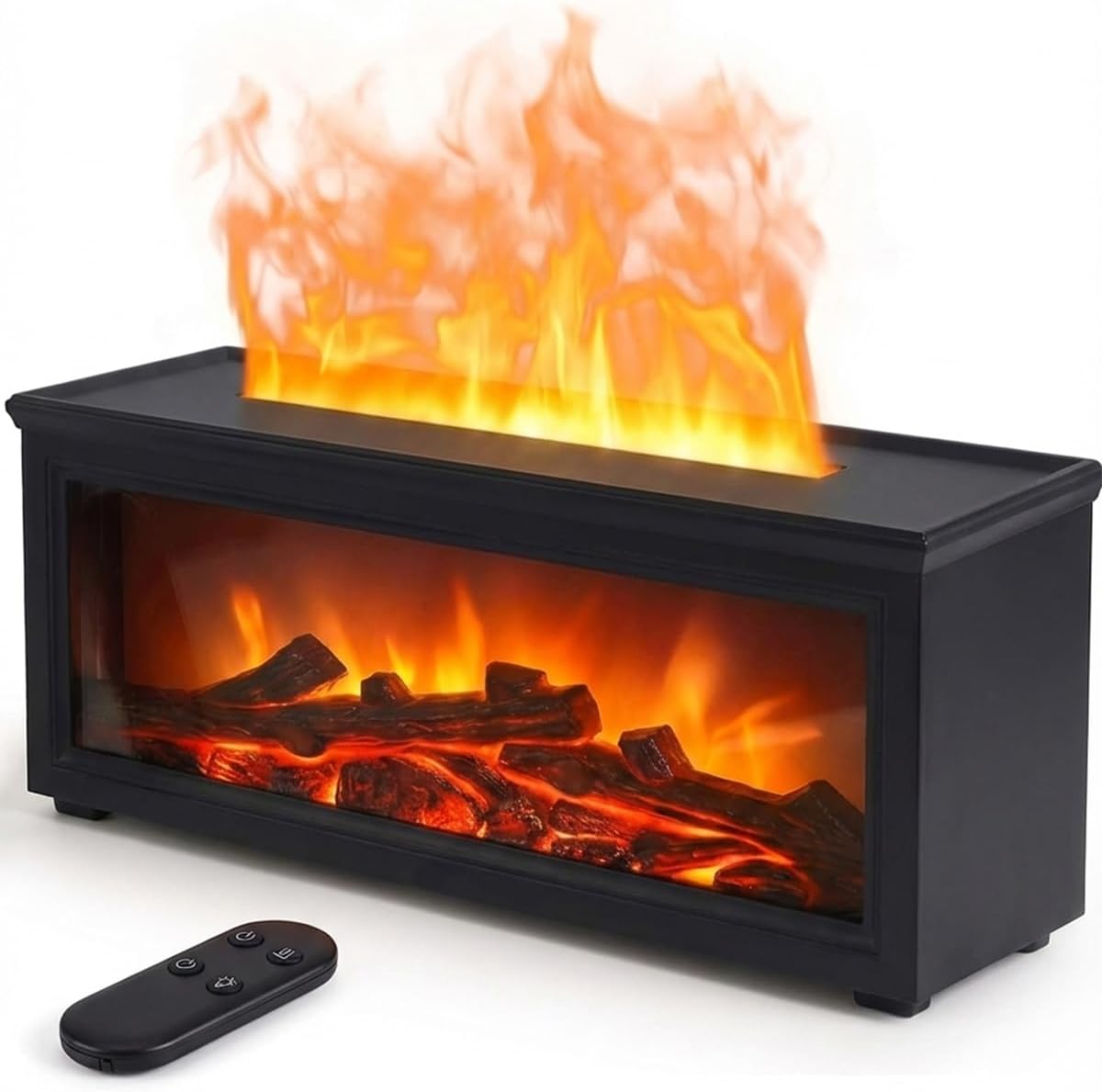 Air Aroma Humidifier Essential Oil Diffuser Mini Fireplace Flame Humidifier Home Aromatherapy Fragrance Diffuser with LED Night