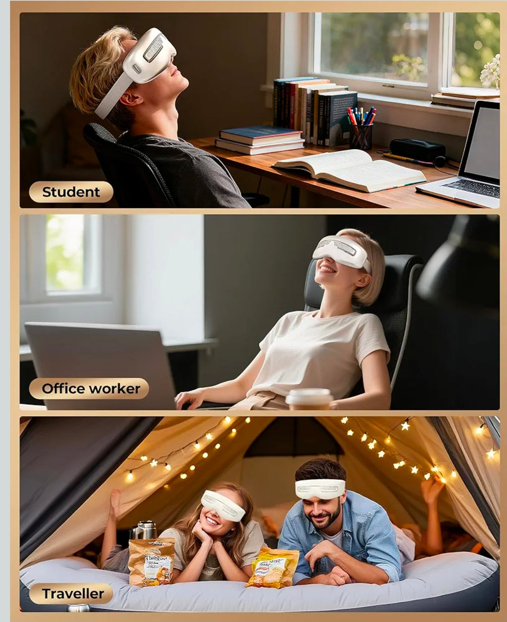Smart Electric Eye Massager Dual-Purpose Rechargeable Hot Cold Compress Relaxation Gift for Eye Care
