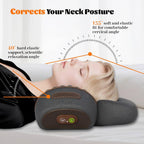 3-in-1 Neck Massager Pillow with Heat, Deep Tissue Relief & Neck Traction, Cervical Support & Hump Corrector for Women and Men, Memory Foam Support for Pain Relief Deep Tissue