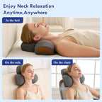 3-in-1 Neck Massager Pillow with Heat, Deep Tissue Relief & Neck Traction, Cervical Support & Hump Corrector for Women and Men, Memory Foam Support for Pain Relief Deep Tissue